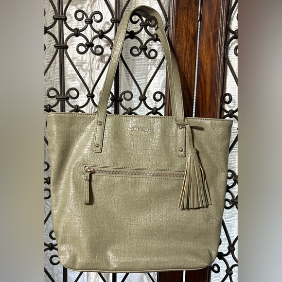 Nine West Sage Green Tote with Tassel - Picture 1 of 8